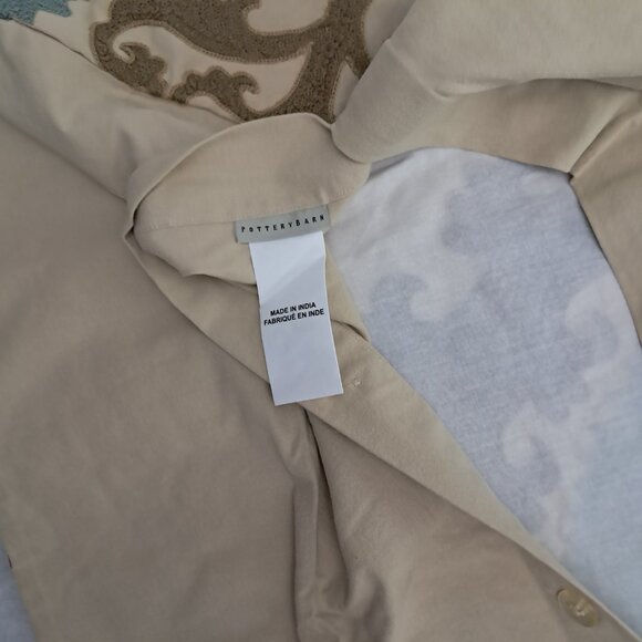 NWT Pottery Barn Tan Suzani Embroidered Pillow Cover 26"x26" - Picture 8 of 8